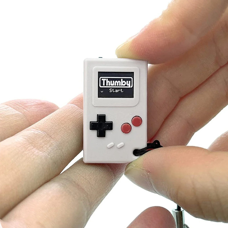Tiny Circuits Thumby Playable Programmable Keychain Console - Grey - لعبة